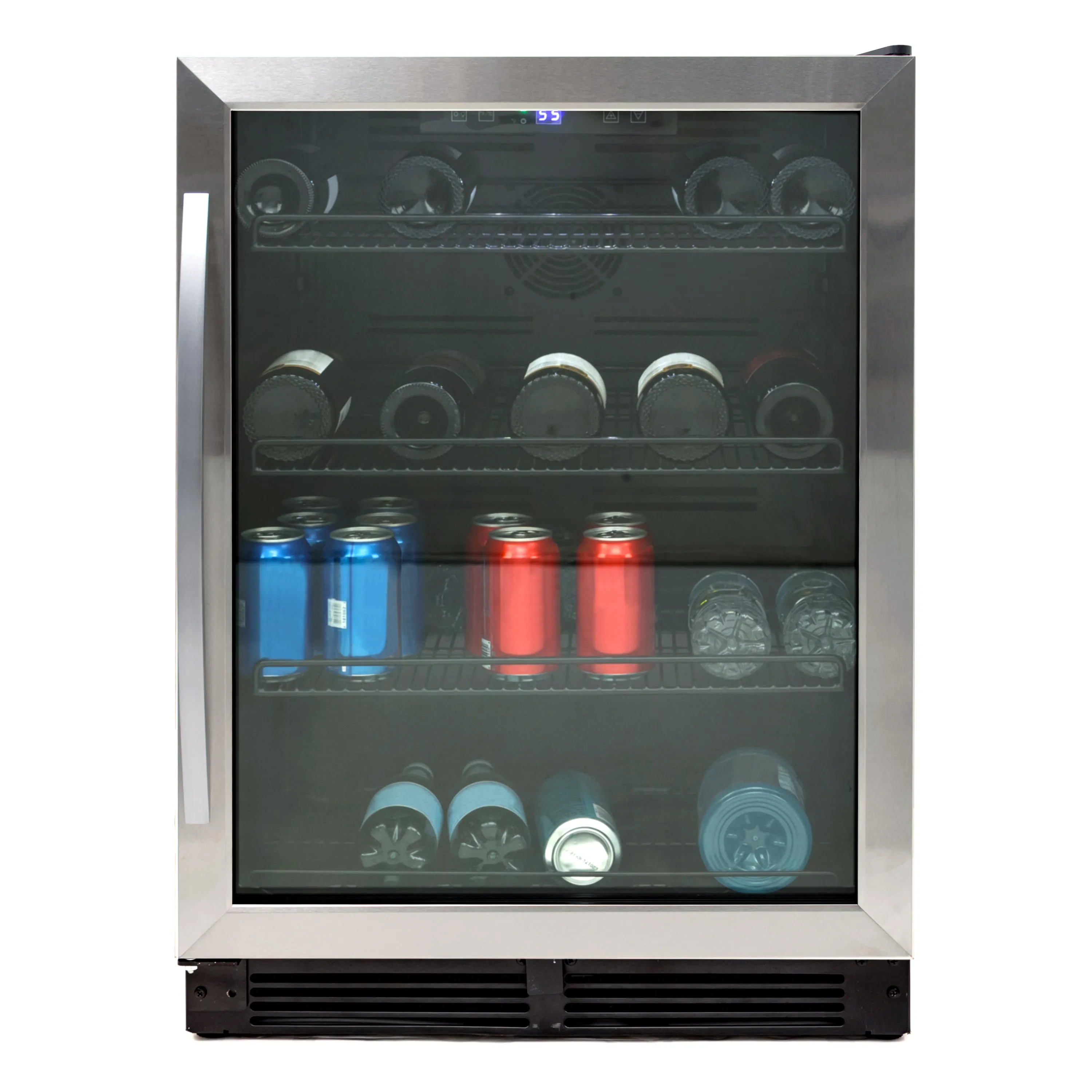 Avanti Beverage Center pendingin minuman dari SLOTBOLA88 dengan pintu kaca transparan