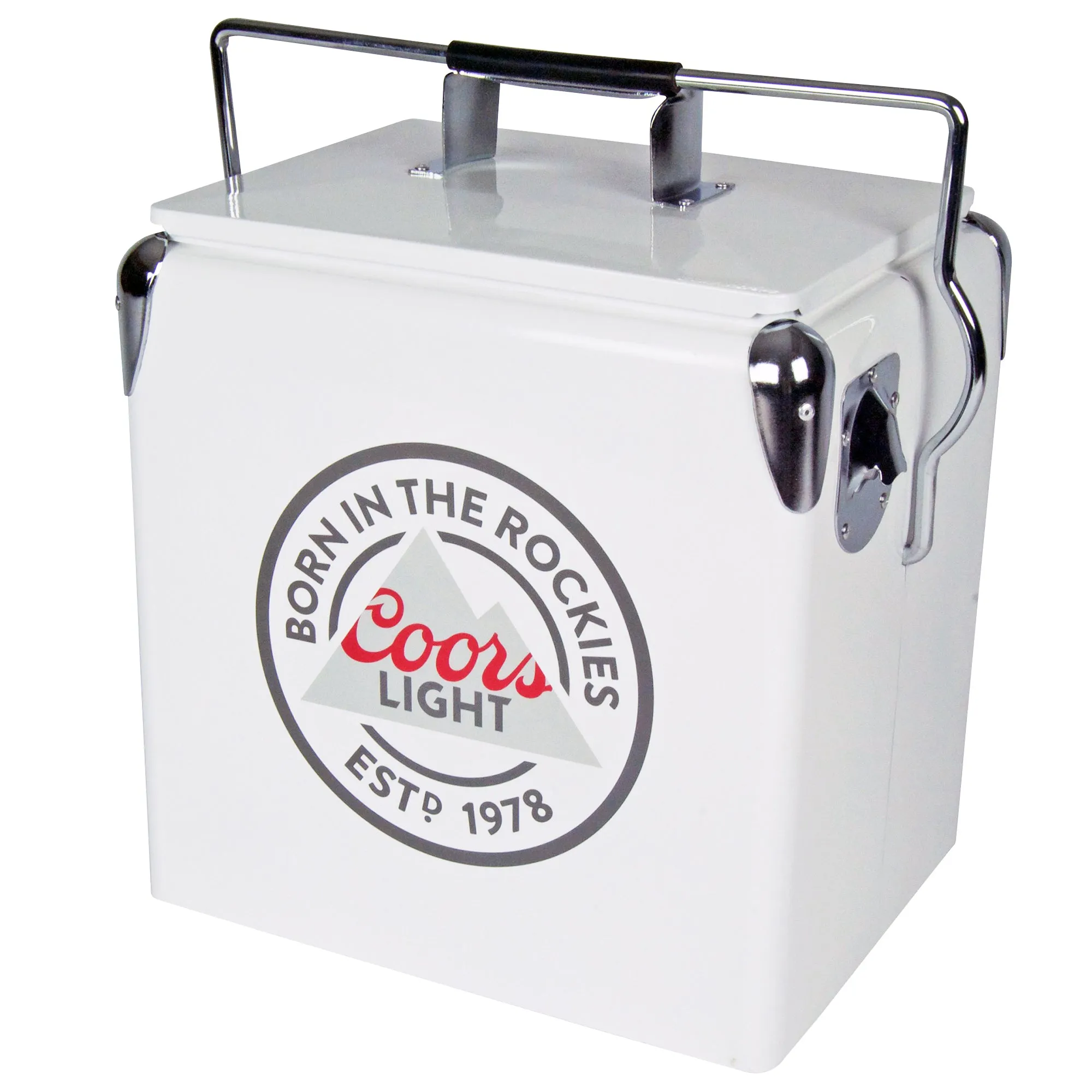 Coors Light retro ice chest 13L warna putih dan perak dari SLOT PALING GACOR