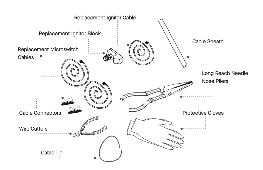 Dome Ignitor Replacement Kit original untuk perbaikan pemantik oven