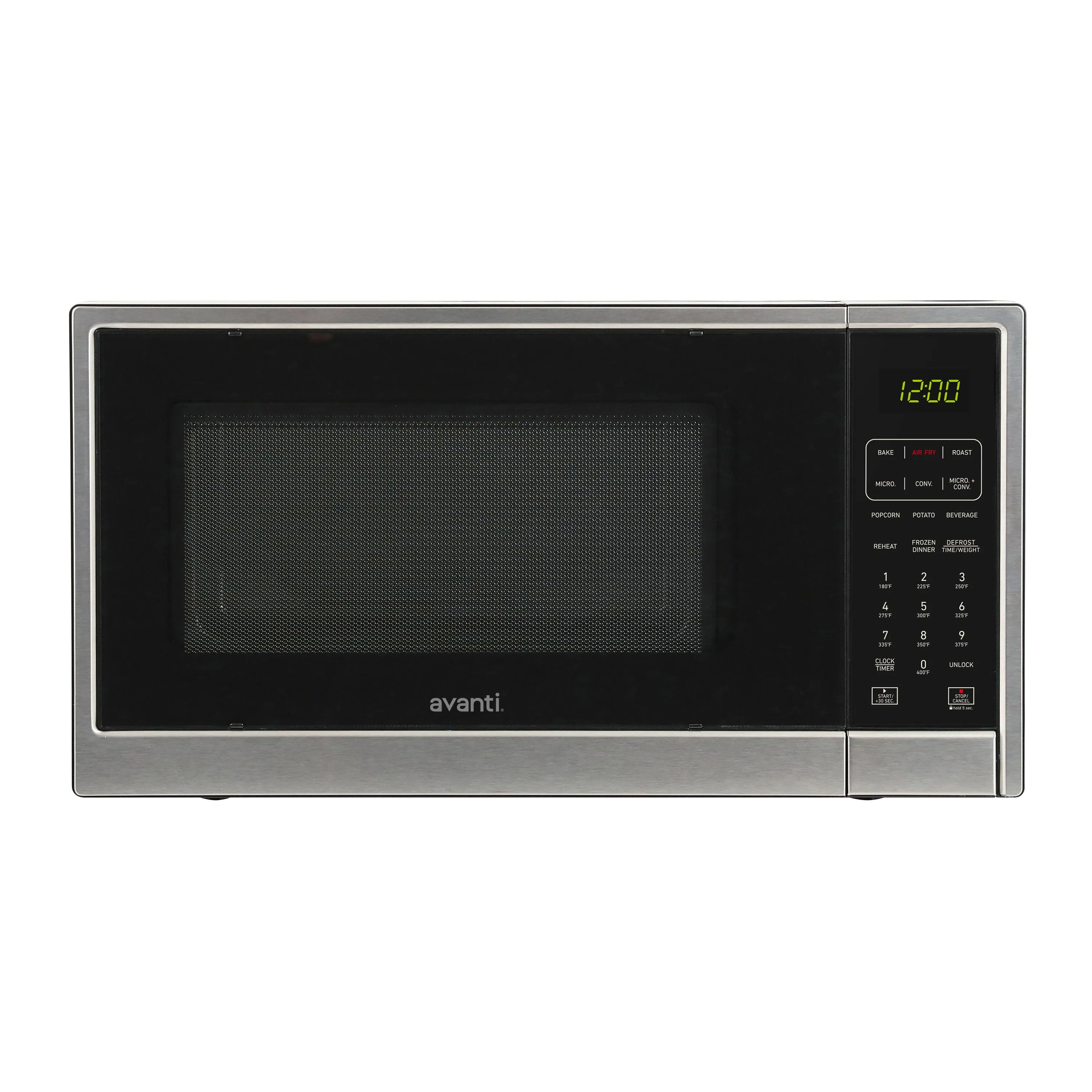 HIAM138 Avanti Microwave Air Fry Convection Oven 3-in-1 hitam elegan di atas meja dapur