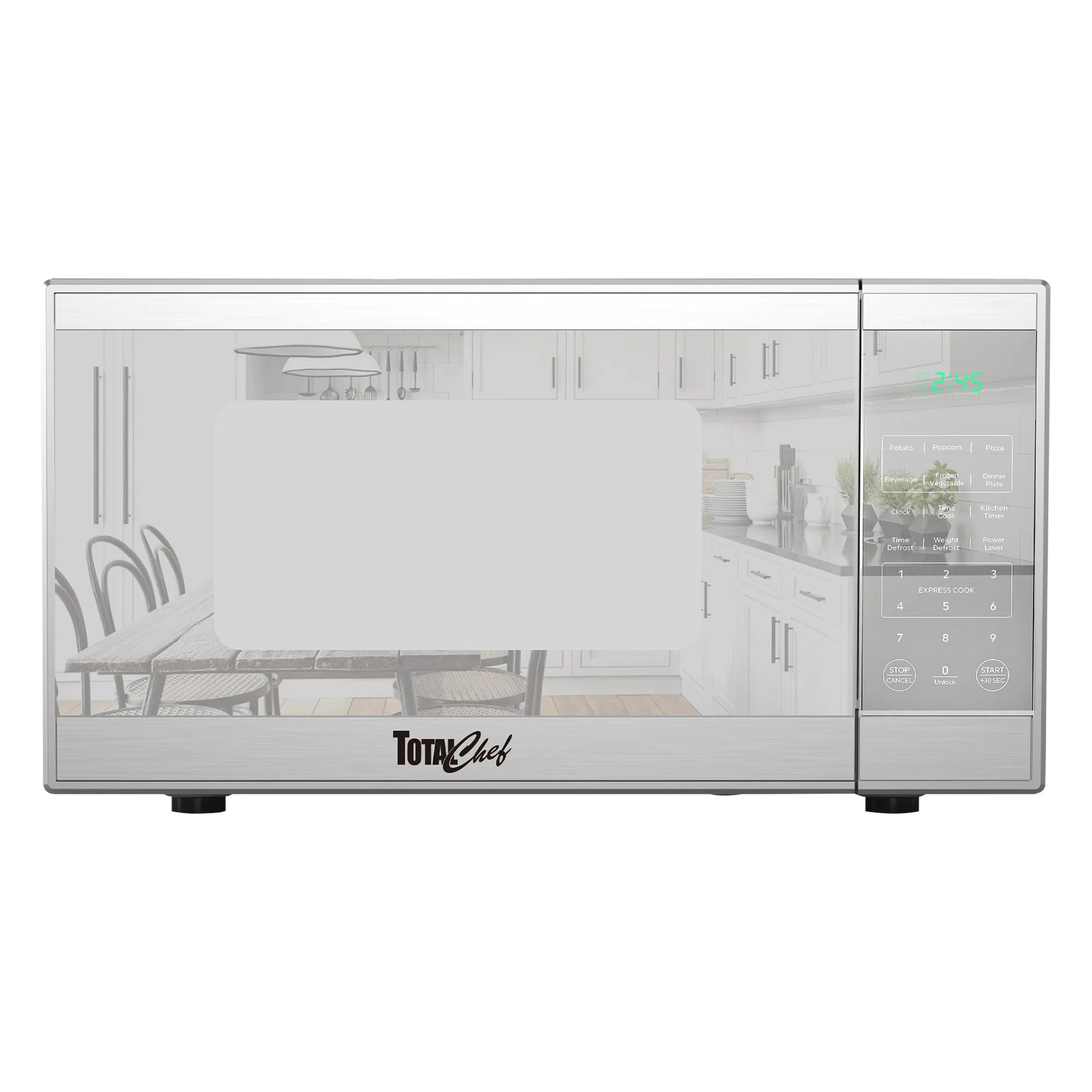 Total Chef Countertop Microwave Oven stainless steel dengan kontrol digital di TIKUSSLOT
