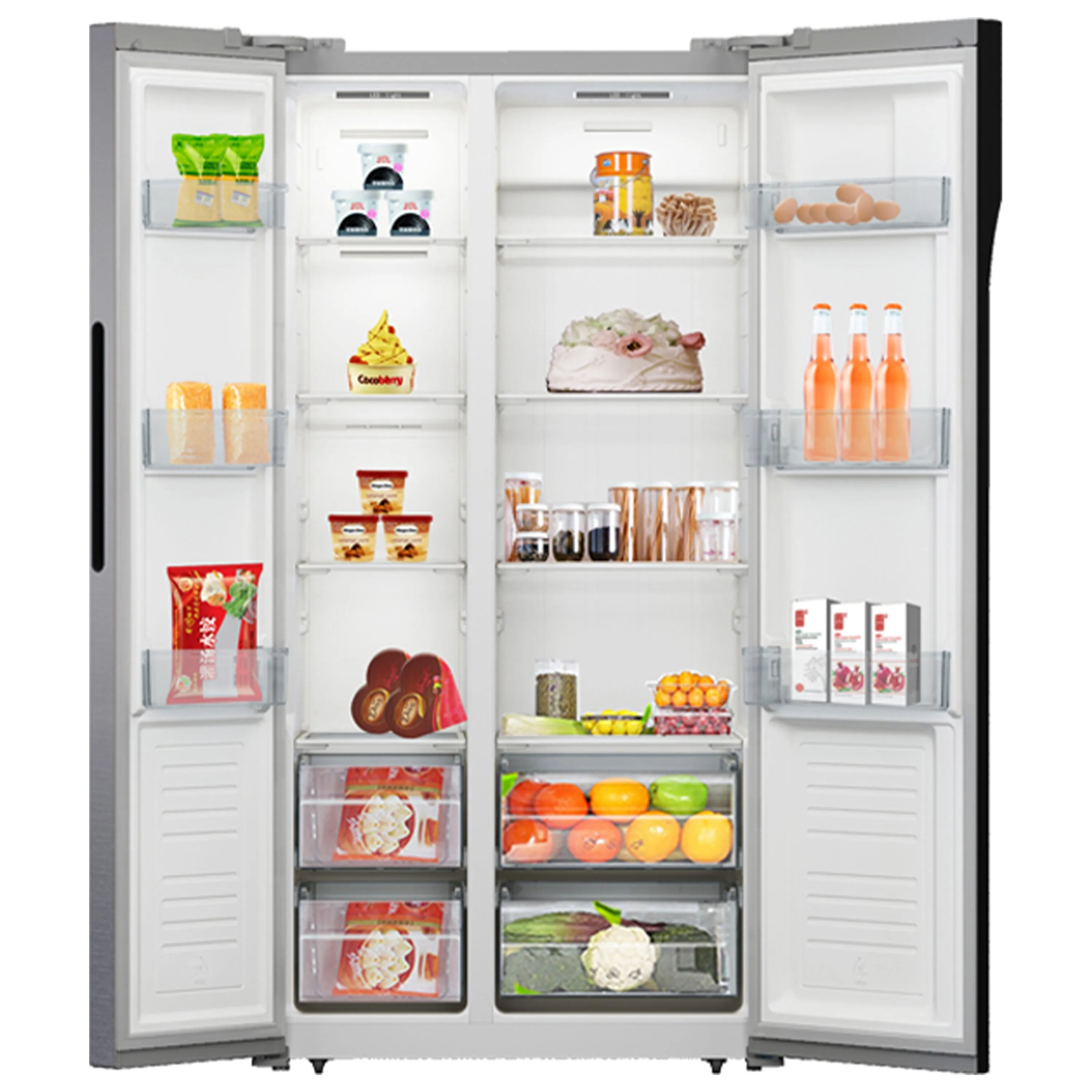 WNITOGEL Avanti Side-by-Side Apartment Size Refrigerator stainless steel